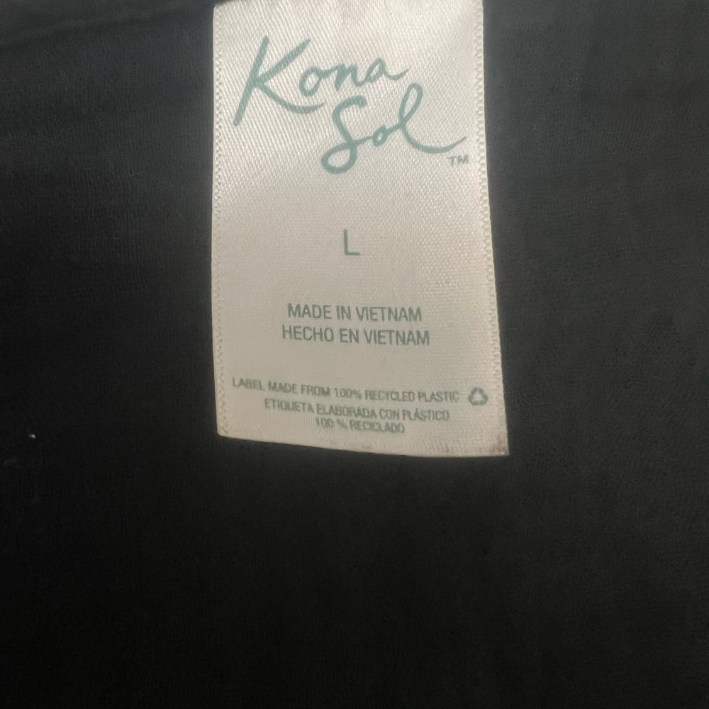 KOL SOL Women's V-Neck Swimsuit Cover Up Black Sz L - Picture 5 of 7